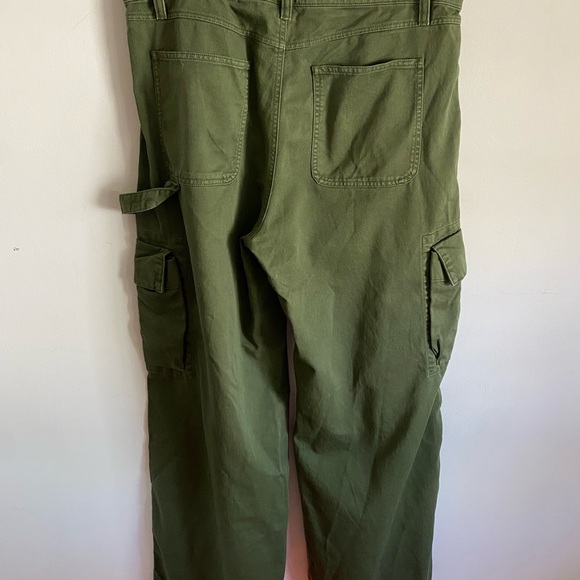 GAP Women’s Green Wide Leg Cargo Pants Size 14 Tall Streetwear - Picture 5 of 10